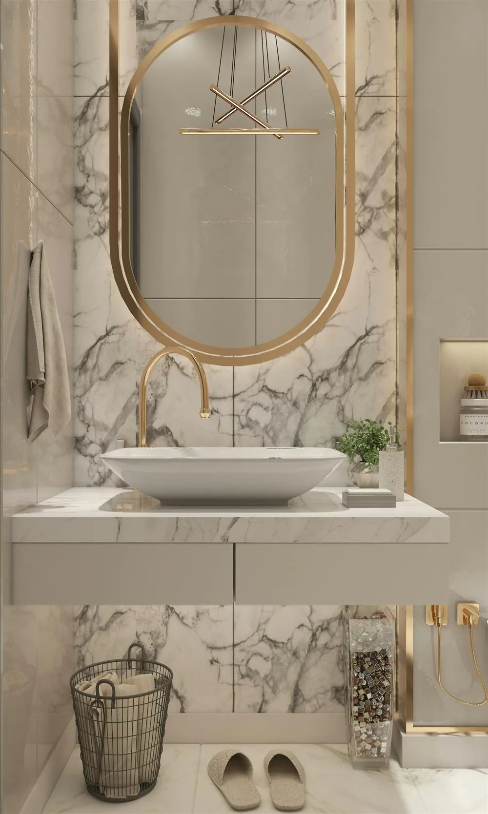 Baño reformado con detalles de diseño